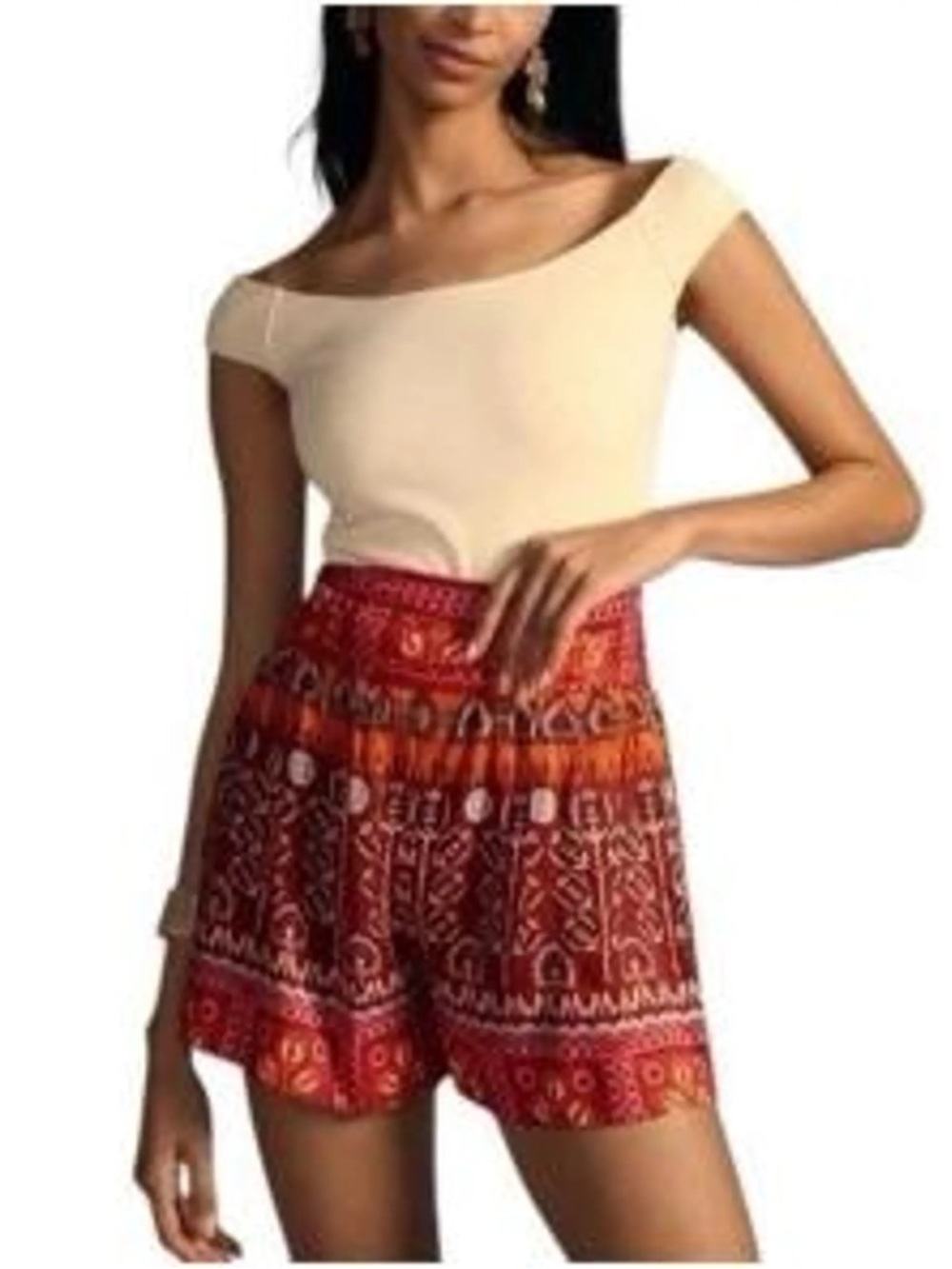 NWOT Anthropologie ruched wide leg shorts women's Sz M $128